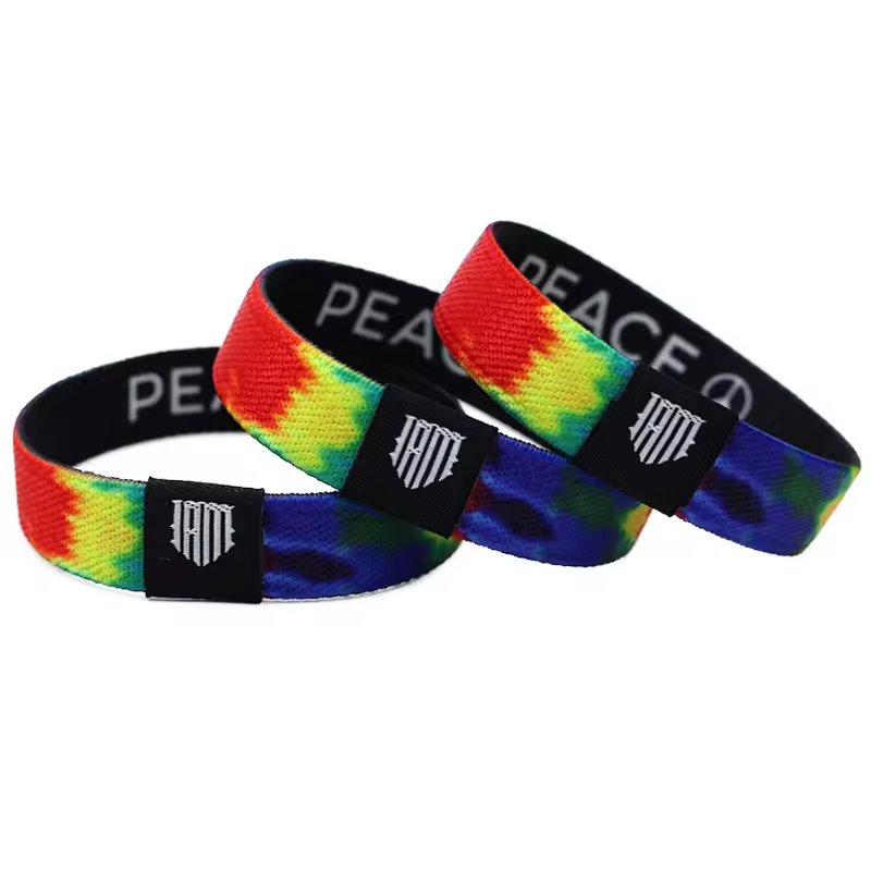 Programmable 13.56mhz RFID Elastic Wristbands NFC fabric bracelet For Theme Park
