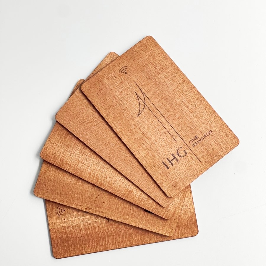 Access Control RFID MF 1K Wood Card Environmentally Printing RFID Wooden Card