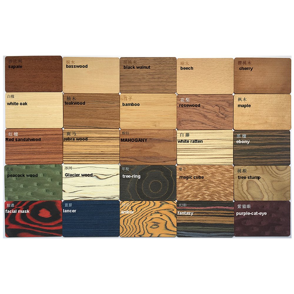 12 colors Eco-friendly Material Blank Bamboo Cherry Wood Rfid Business Card 13.56mhz 213/216 chip Nfc Wooden Access Control Card