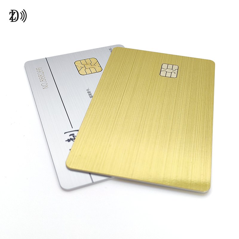 PVC RFID Contact Card Sim Blank Brushed Gold Bottom Magnetic Custom NFC RFID IC Cards