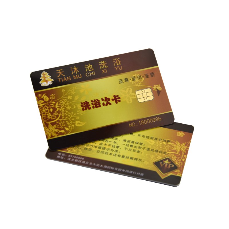 PVC RFID Contact Card Sim Blank Brushed Gold Bottom Magnetic Custom NFC RFID IC Cards