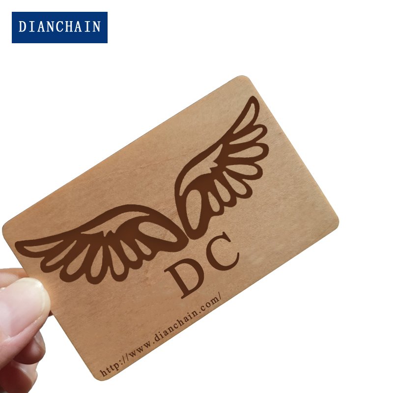 Eco-friendly Standard Size RFID Personality Laser Cut Wood Cards NFC Smart Bamboo Key Card