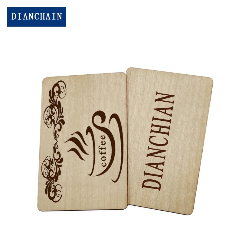 Eco-friendly Standard Size RFID Personality Laser Cut Wood Cards NFC Smart Bamboo Key Card