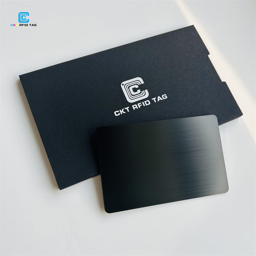 Printable Stainless Steel Smart Brushed Black NFC Chip Metal Business Cards Membership Gift Card