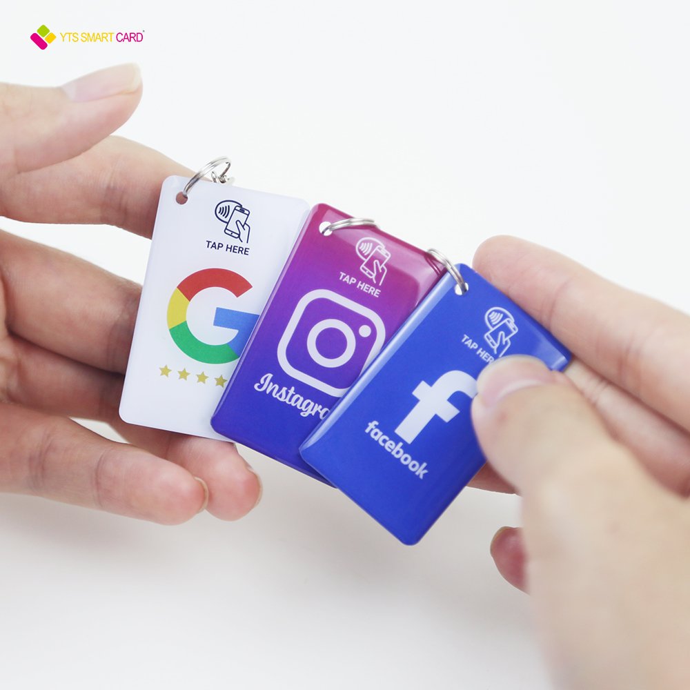YTS factory price customize Waterproof nfc rfid chip keychain access control epoxy card