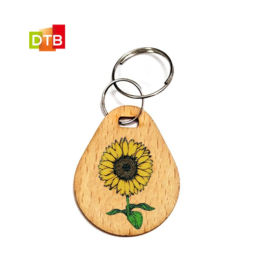 Customized NFC/RFID Bamboo/Wood keychain Laser Engraved Nfc Wood Access Control Card