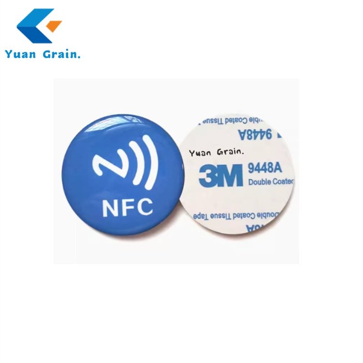 China Manufacture 13.56MHz UID Variable Token Label Durable NFC Keychain Epoxy Label NFC Keychain RFID Keychain Coin Label