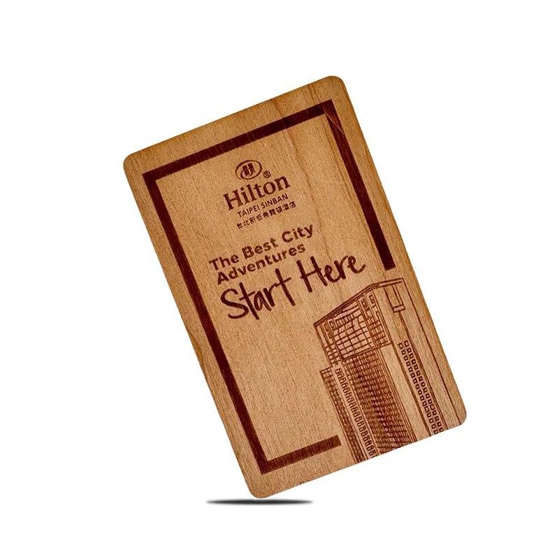 Wooden hotel key card made of Cherry wood is suitable for Hafele locks