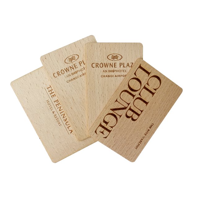 Wooden hotel key card made of Cherry wood is suitable for Hafele locks