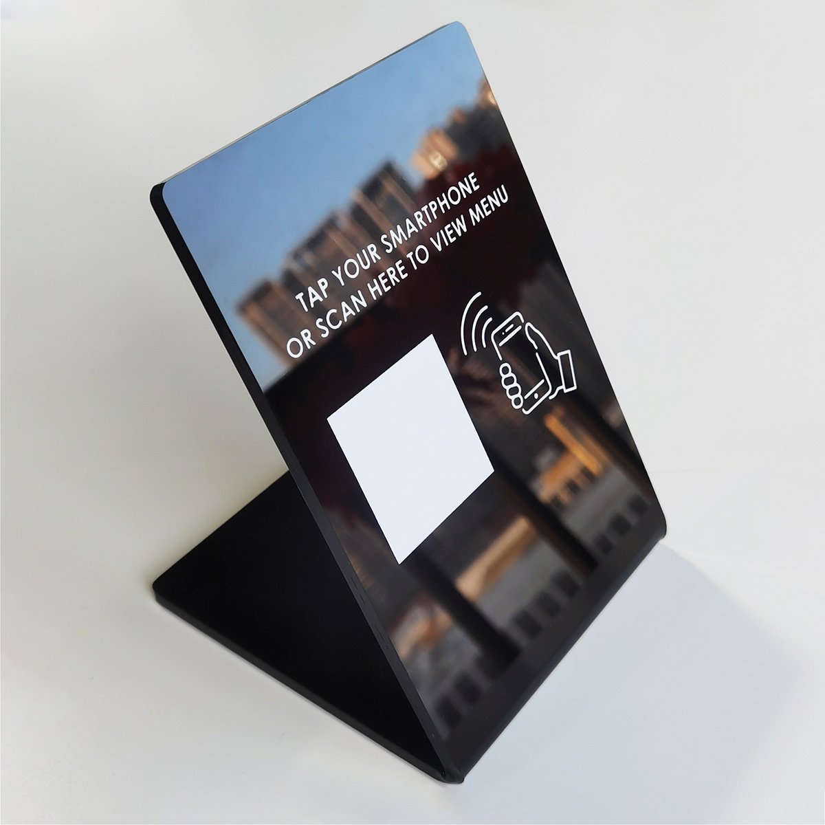Custom Acrylic Table Stand NFC Restaurant Menu Holder Bar NFC Menu Display Stand QR Code