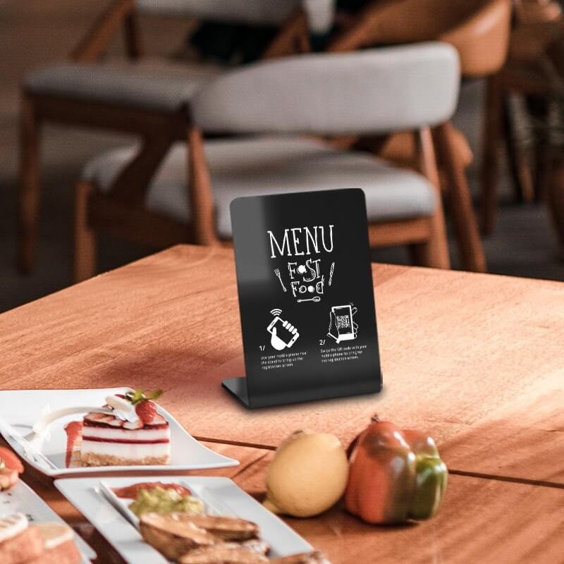 Custom Acrylic Table Stand NFC Restaurant Menu Holder Bar NFC Menu Display Stand QR Code