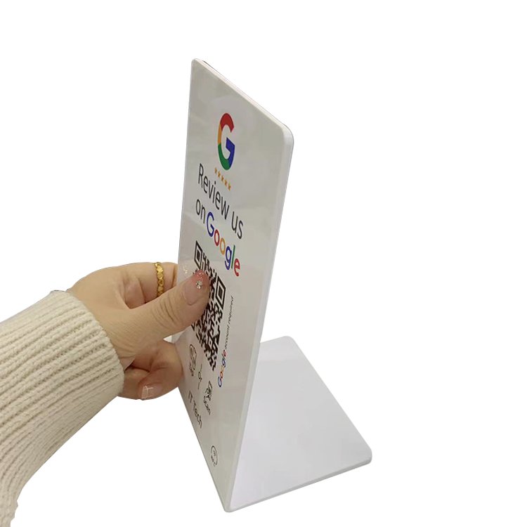 Custom Acrylic Table Stand NFC Restaurant Menu Holder Bar NFC Menu Display Stand QR Code