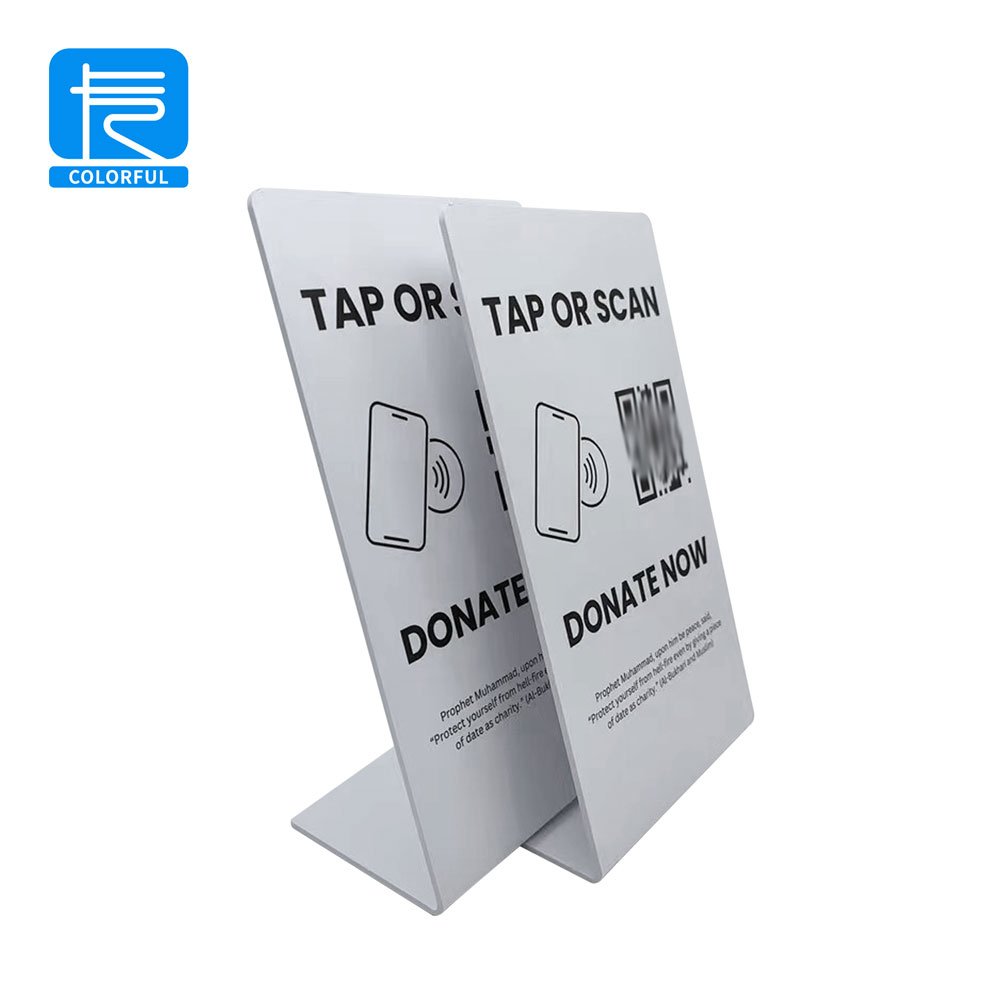 Custom Acrylic Table Stand NFC Restaurant Menu Holder Bar NFC Menu Display Stand QR Code