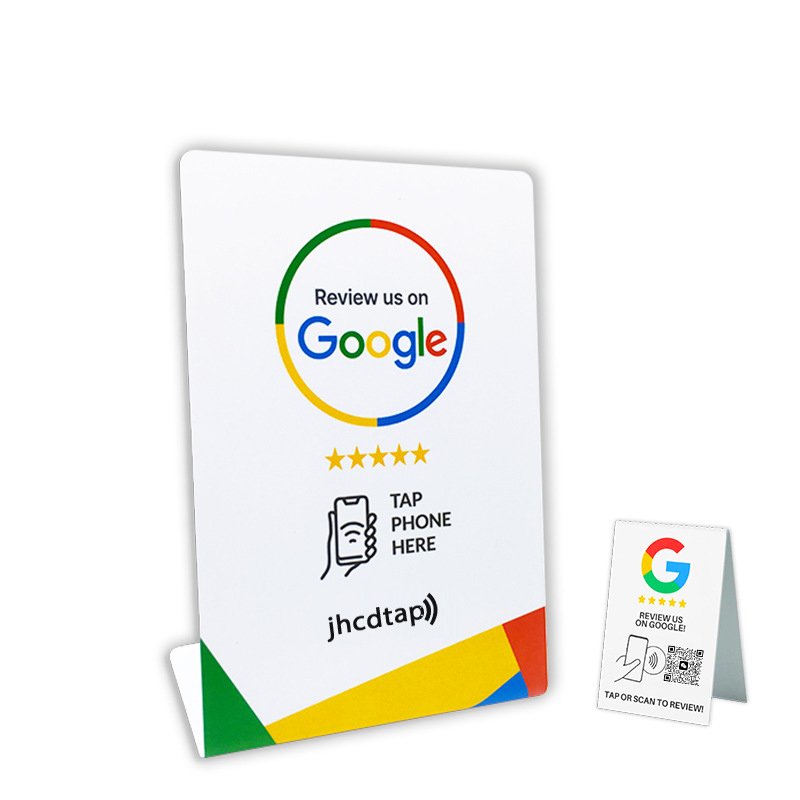 Customized RFID Google review card NFC ordering card NTAG213 NFC chip induction IC card manufacturer