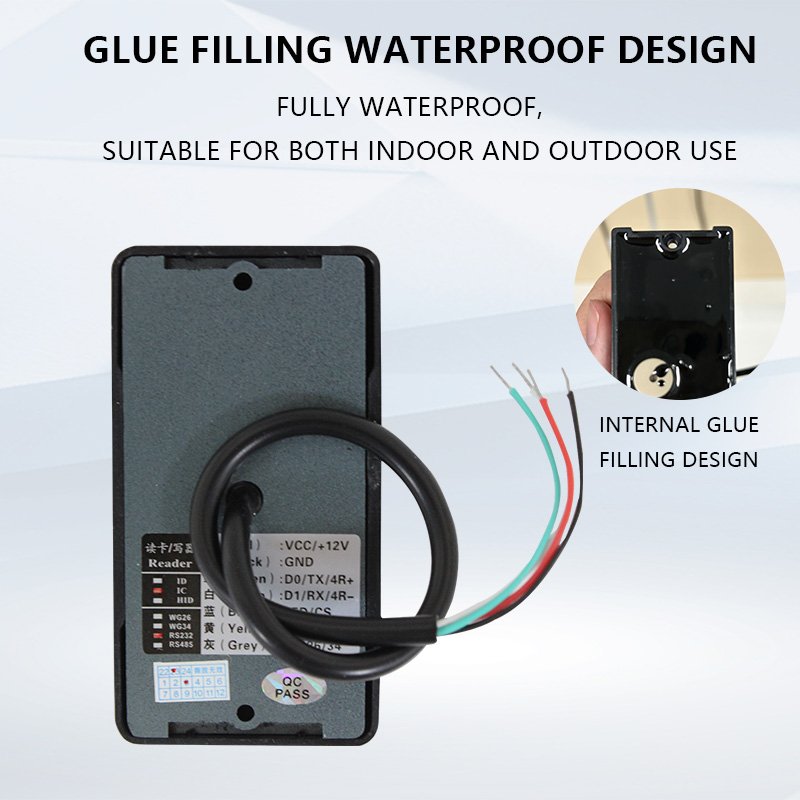 Outdoor Door Card Reader RFID RS232 RS485 UART TTL Serial Port 125Khz EM4100 Card Wall Mount IF Smart RFID Access Card Reader