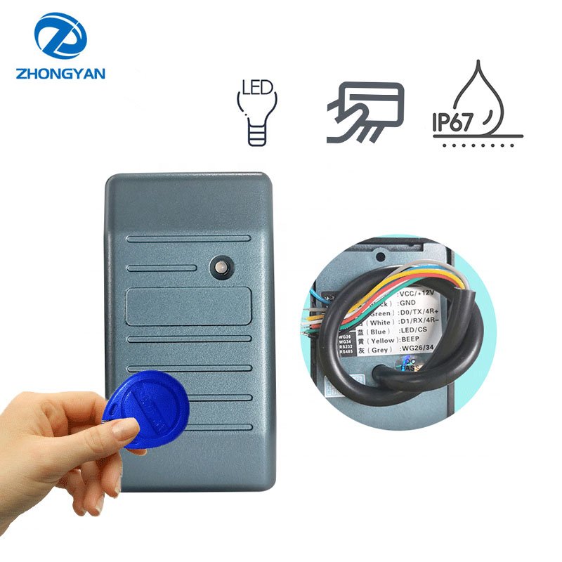Outdoor Door Card Reader RFID RS232 RS485 UART TTL Serial Port 125Khz EM4100 Card Wall Mount IF Smart RFID Access Card Reader