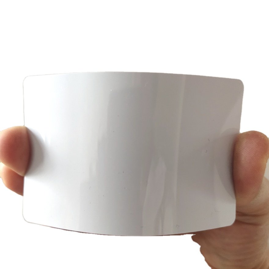 Standard size 0.84mm thickness PVC business plastic card yellow white color blank card for 1000pcs available