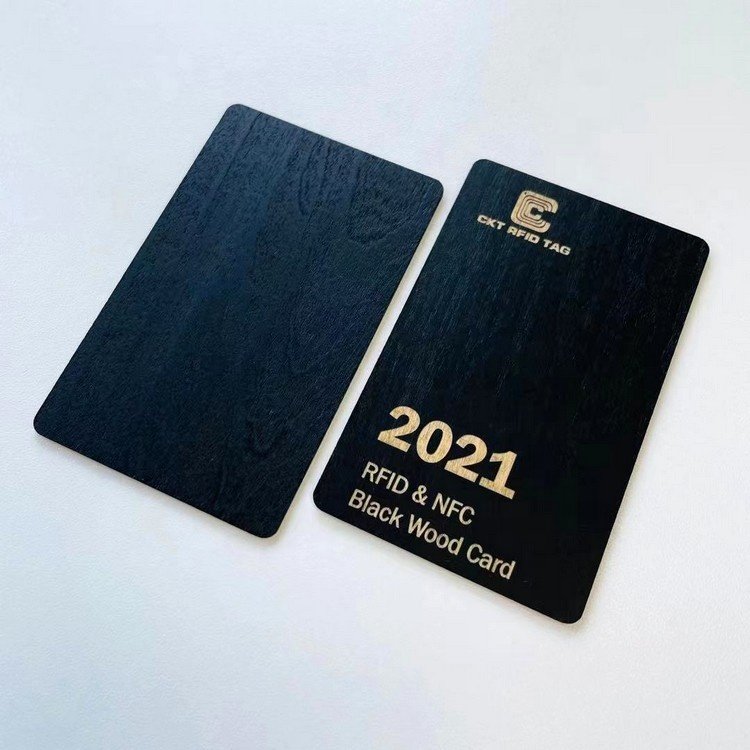 Custom logo eco friendly Black RFID NFC Bamboo Wood business card Loyalty VIP Access control Hotel Key use