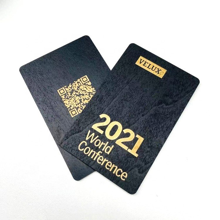 Custom logo eco friendly Black RFID NFC Bamboo Wood business card Loyalty VIP Access control Hotel Key use