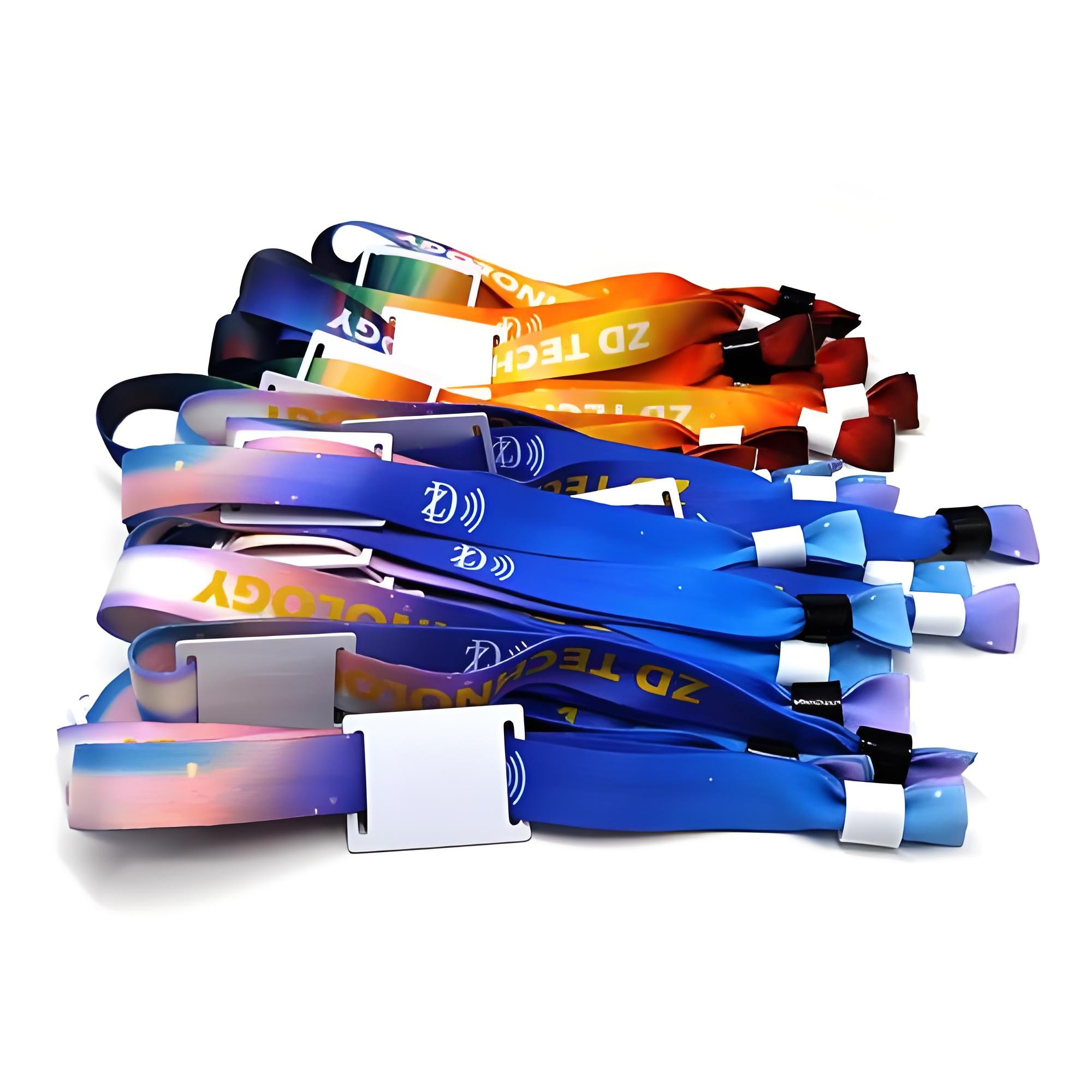 13.56Mhz Custom Adjustable NFC Wristbands rfid Tag RFID Cloth Fabric Woven Bracelet nfc Wristband For Events Fitness