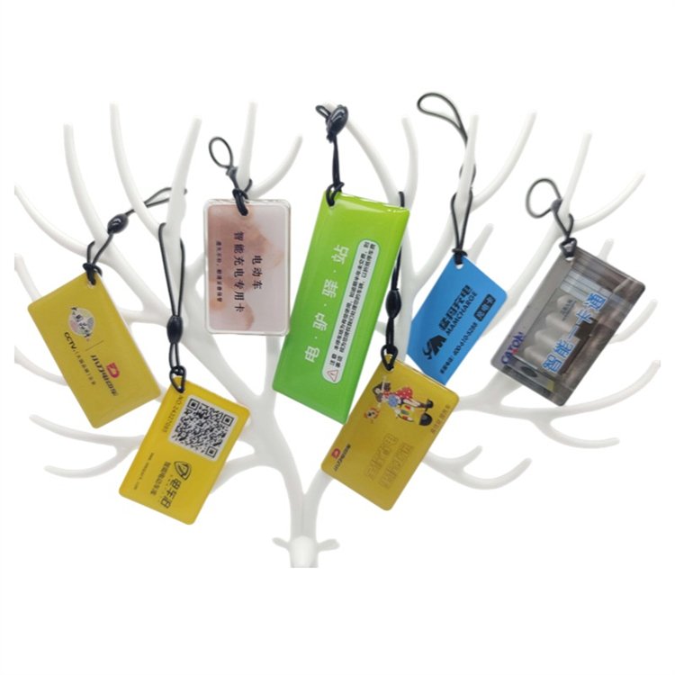 RFID NFC key card 13.56MHz epoxy key chain, used for access control, can print program URL encoded QR code