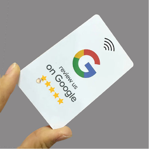 Factory Customized NFC Social Media PVC Cards Waterproof 13.56MHz RFID Good Google Review Customizable RFID Review Cards