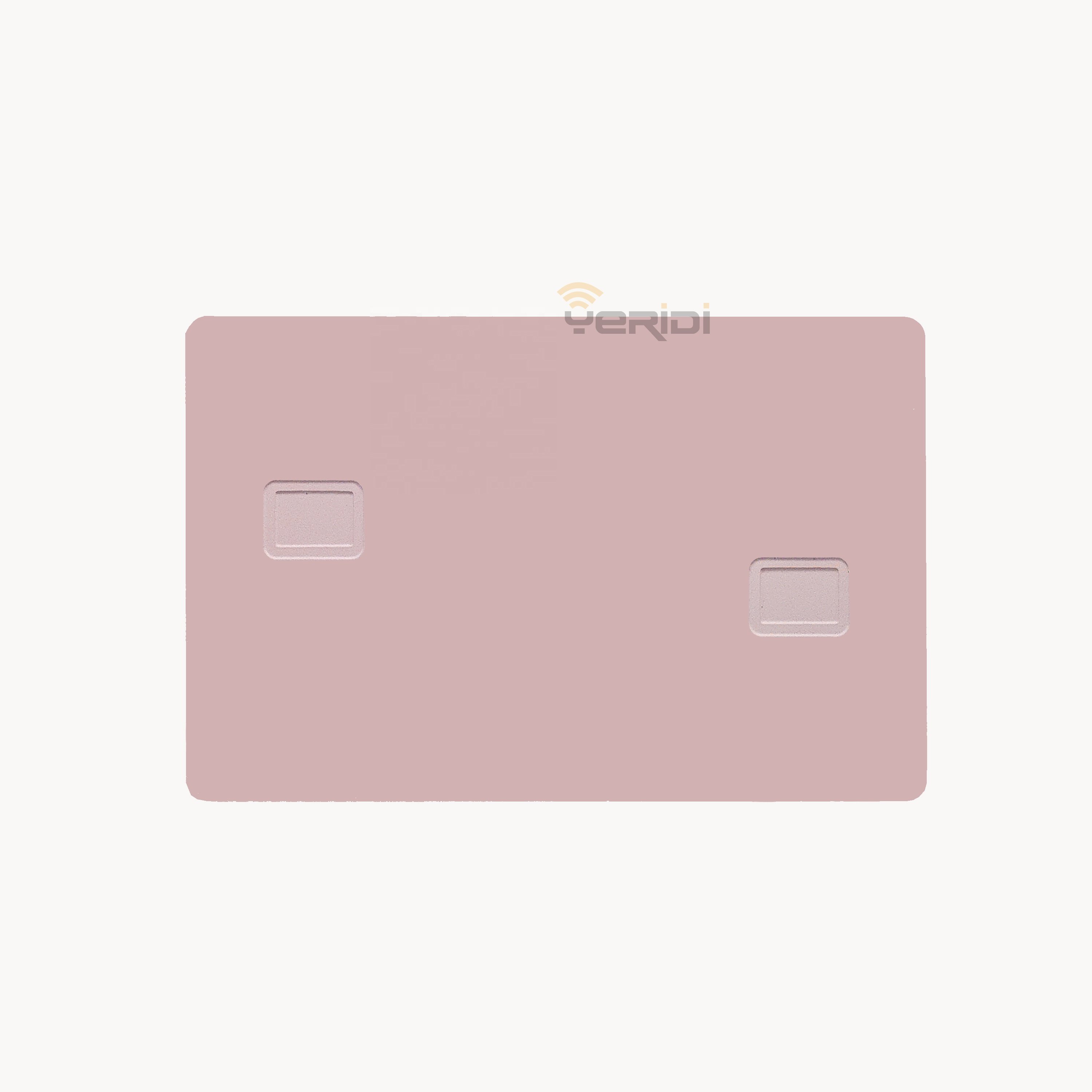 0.8mm No Recording Printable Dual Chip Slot Dual HICO Magnetic Strip Blank Business Membership Access Control Metal Card