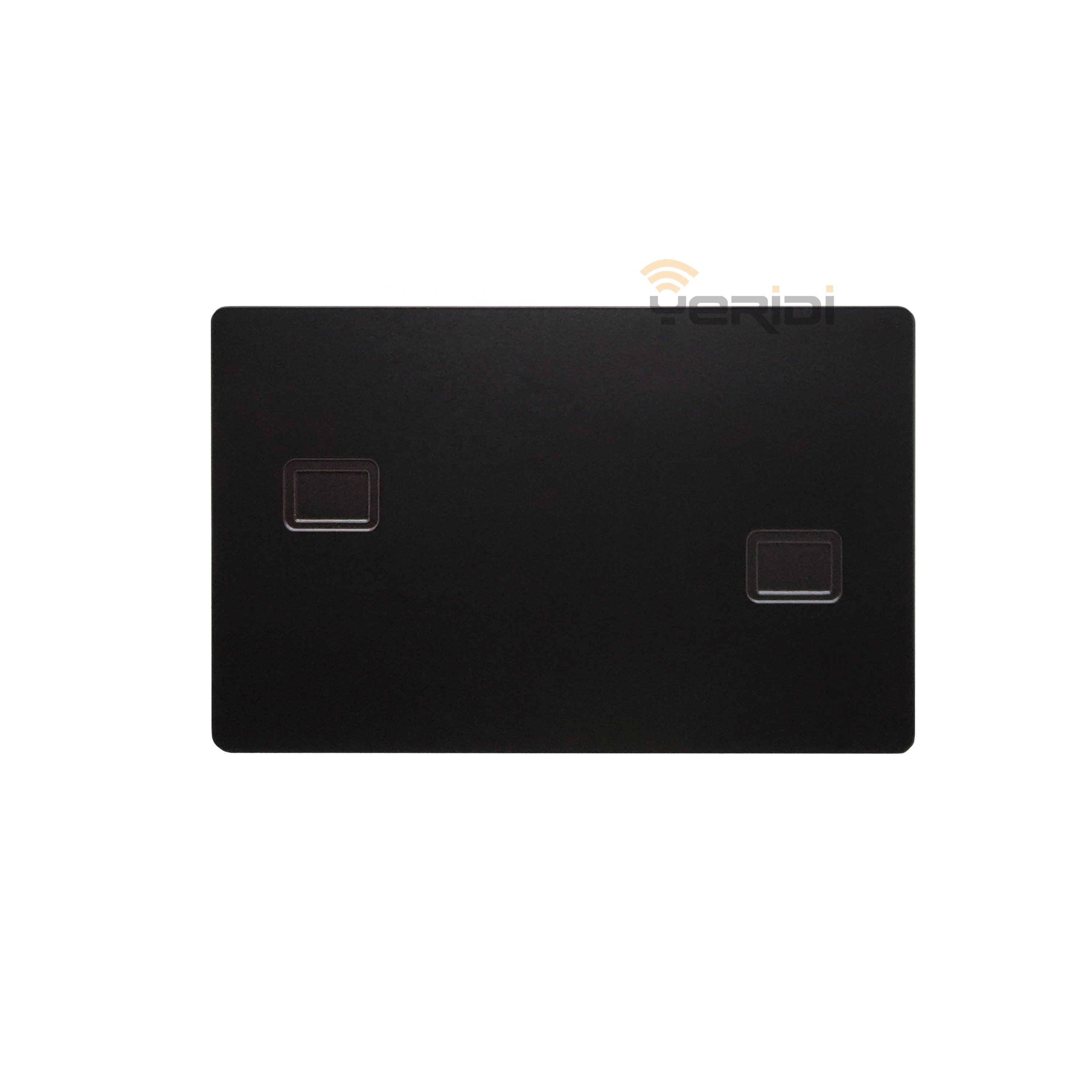 0.8mm No Recording Printable Dual Chip Slot Dual HICO Magnetic Strip Blank Business Membership Access Control Metal Card