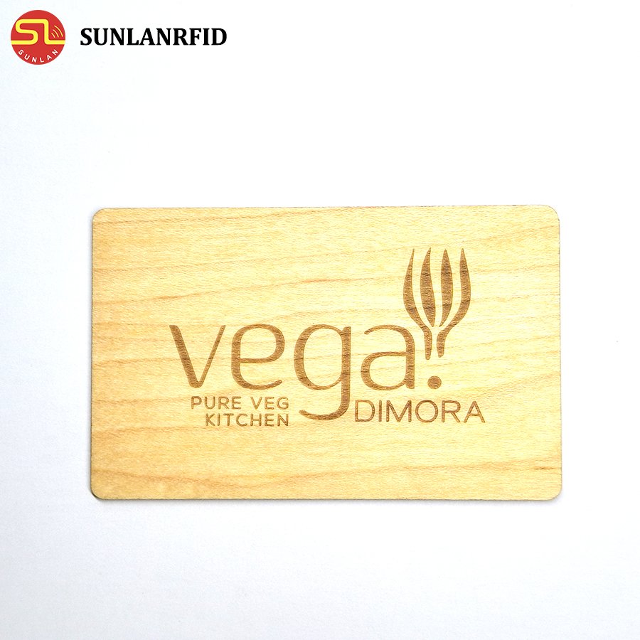 Customized bamboo wood RFID ISO14443A Smart NFC wooden hotel key card