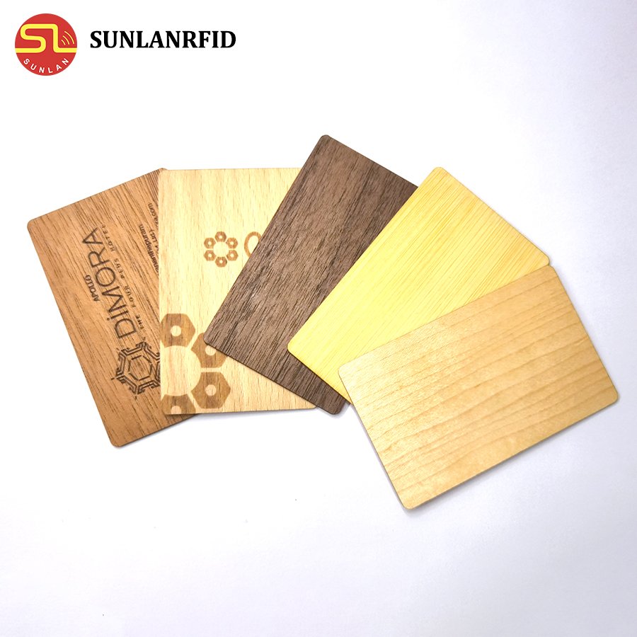 Customized bamboo wood RFID ISO14443A Smart NFC wooden hotel key card