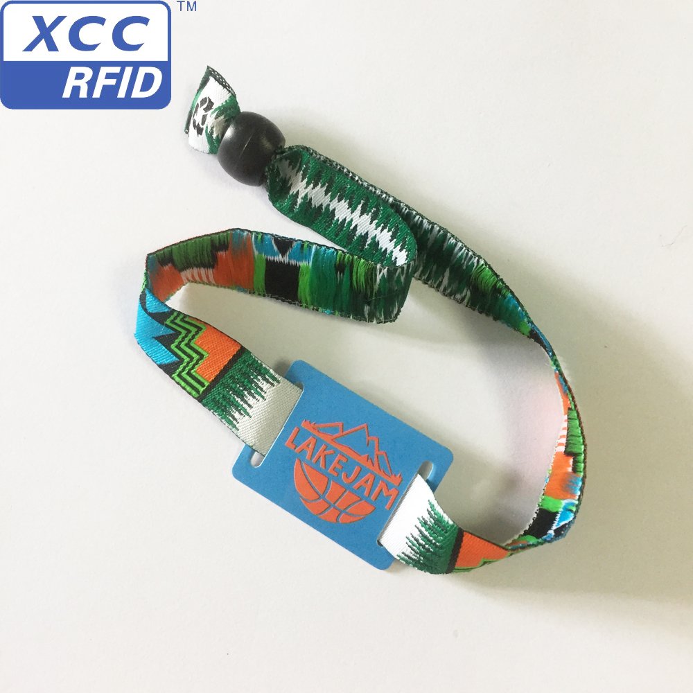Nfc 213 One Off Custom Printing Paper Woven Fabric Access Control Event Rfid Nfc Bracelet Wristband