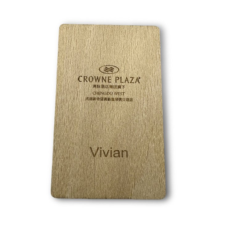 Black Walnut Cherry Basewood RFID Hotel Key Card