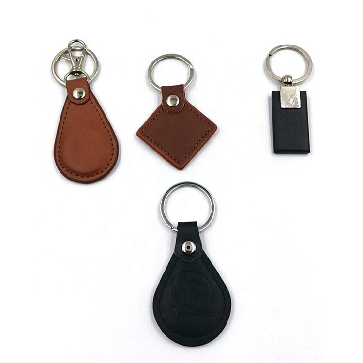 RFID leather keyfob HF 13.56MHZ smart Keychain tag for Access Control system