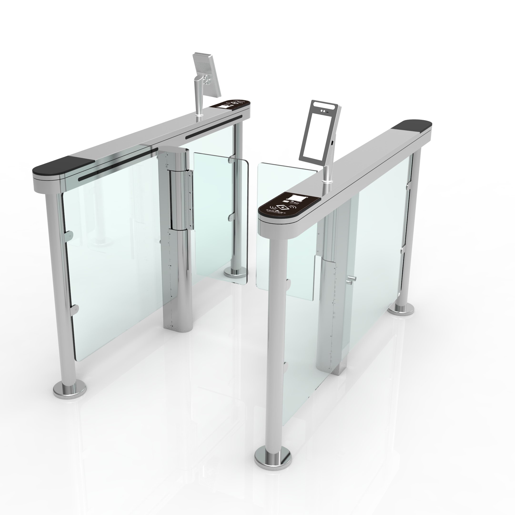 Custom two-way access stainless steel single channel Barrier Gates Turnstile with facial recognition and QR code IC card