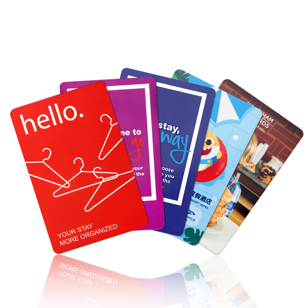 Customized Printable CR80 Hotel Key Card FM11RF08 Chip 1K Byte Memory 13.56MHz rfid hotel key access control cards