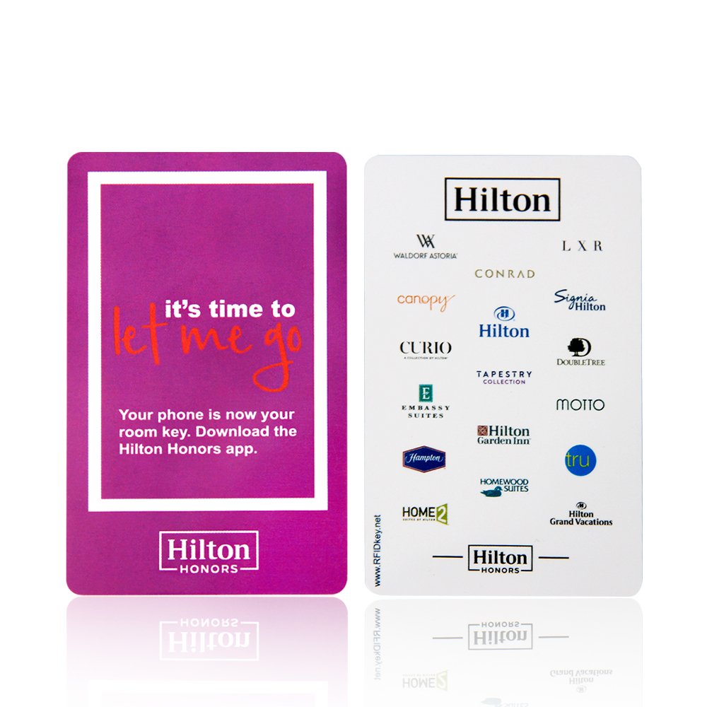 Customized Printable CR80 Hotel Key Card FM11RF08 Chip 1K Byte Memory 13.56MHz rfid hotel key access control cards