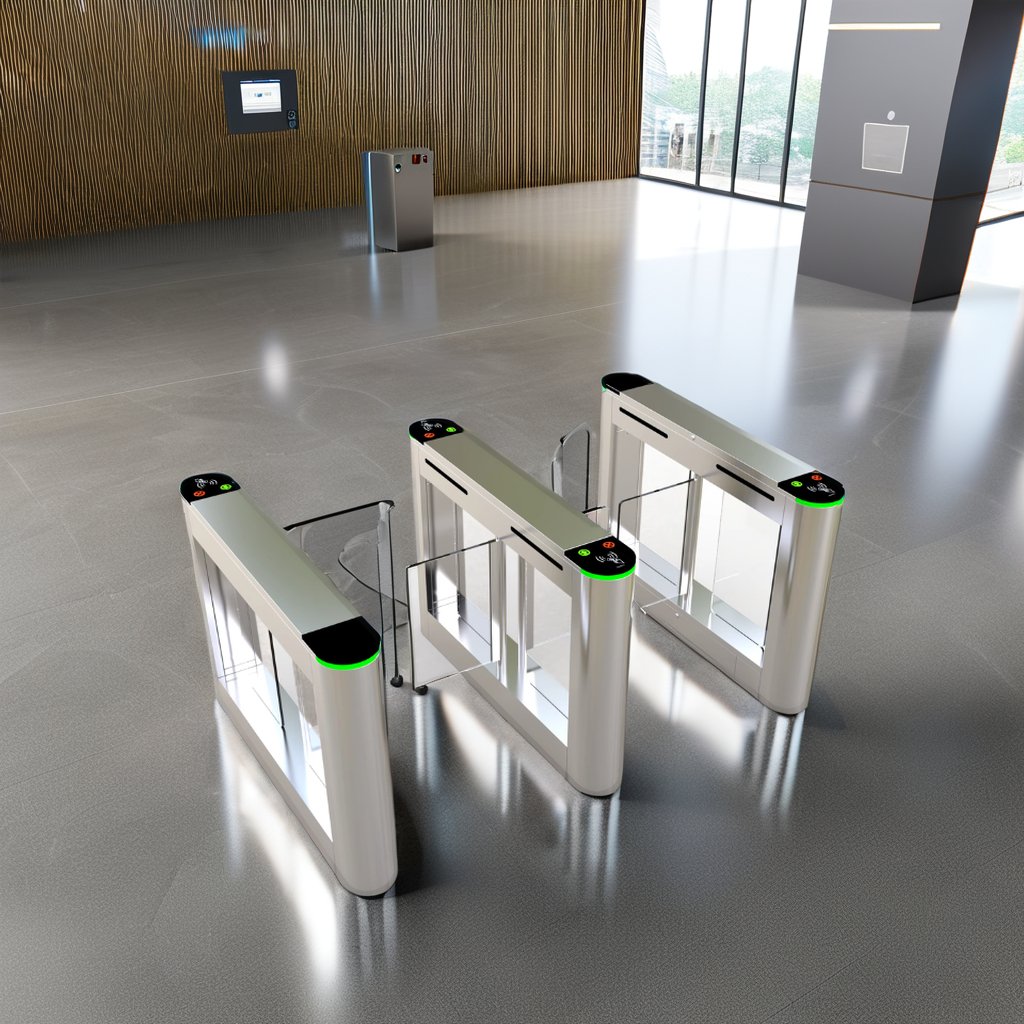 WKT rfid turnstile Biometric Access Control System Wiegand Face Recognition Luxury Swing Barrier Gate with qr code for gyms