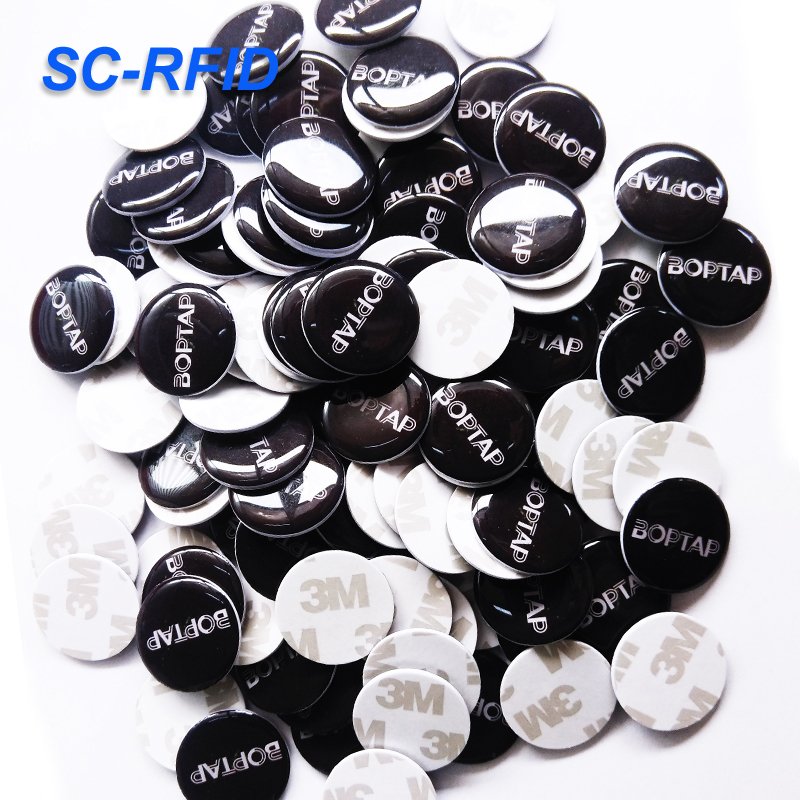 White blank pvc coin card 504bytes RFID round tag 13.56mhz Token Round access control Coin sticker