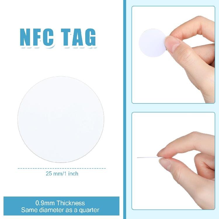 RFID Keyfob Round PVC Coin Card Customized Printed Water Proof 13.56mhz Diameter 50mm NFC Keychain