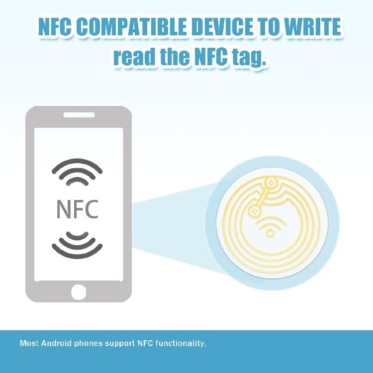 RFID Keyfob Round PVC Coin Card Customized Printed Water Proof 13.56mhz Diameter 50mm NFC Keychain