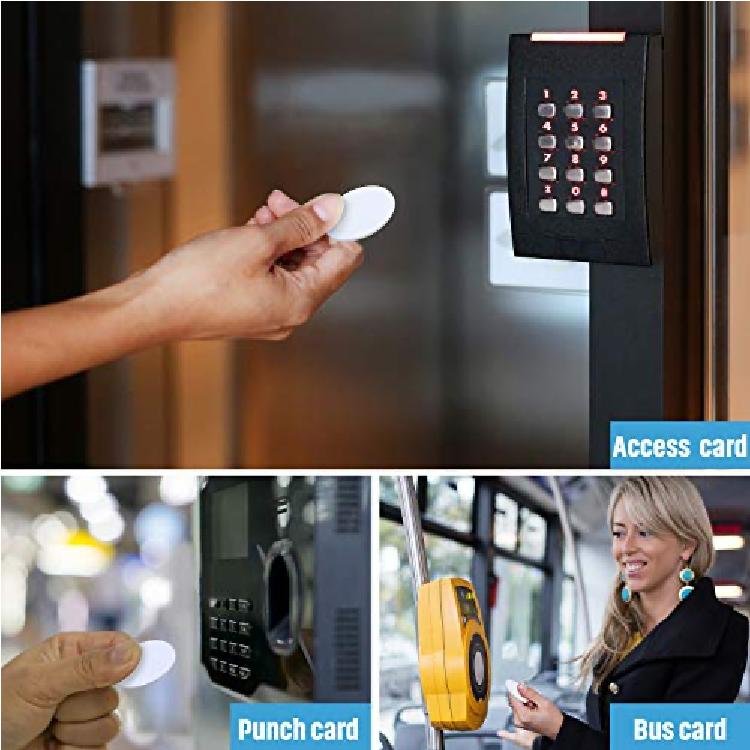 RFID Keyfob Round PVC Coin Card Customized Printed Water Proof 13.56mhz Diameter 50mm NFC Keychain