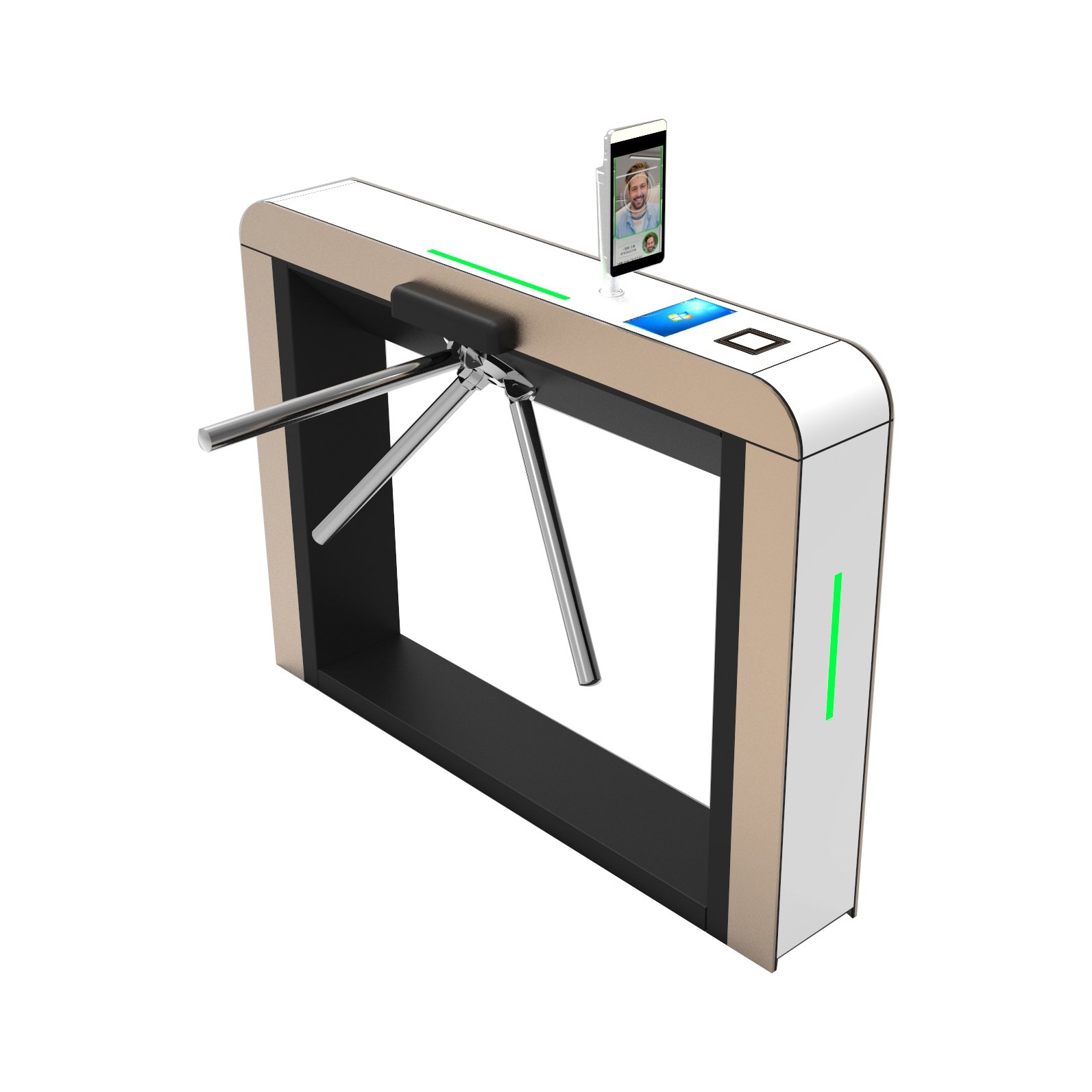 Bosiny custom Access Control Automatic Swing Barrier Gate with IC OR Facial recognition LCD display screen Tripod Turnstile