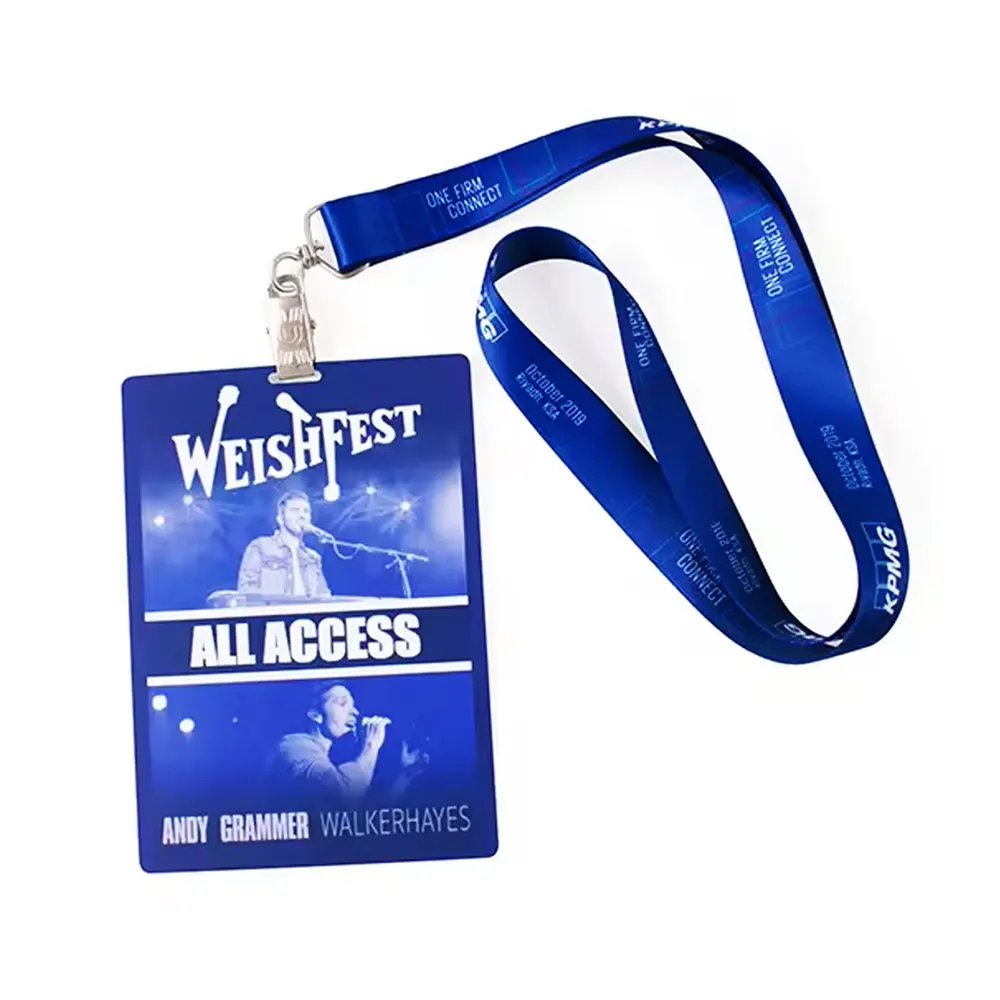 Customized Printing Plastic Identification Card Event Working Staff Employee Badge PVC ID Card With Lanyard