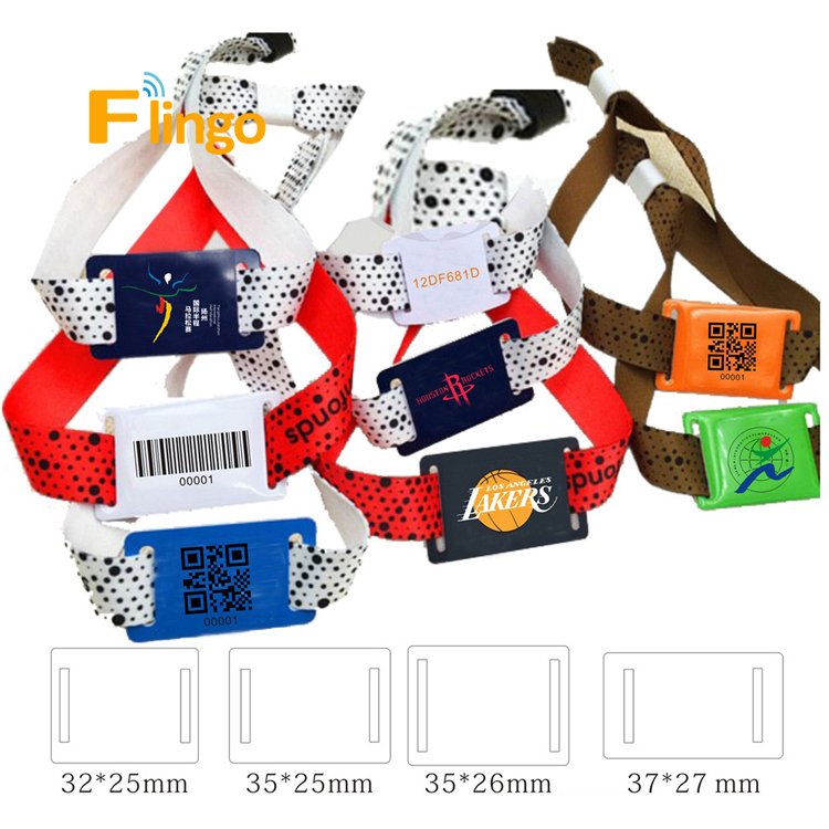 Custom Rfid Woven Bracelet Pvc Nfc Festival Woven Wristband With Qr Code For Events Access Control Security