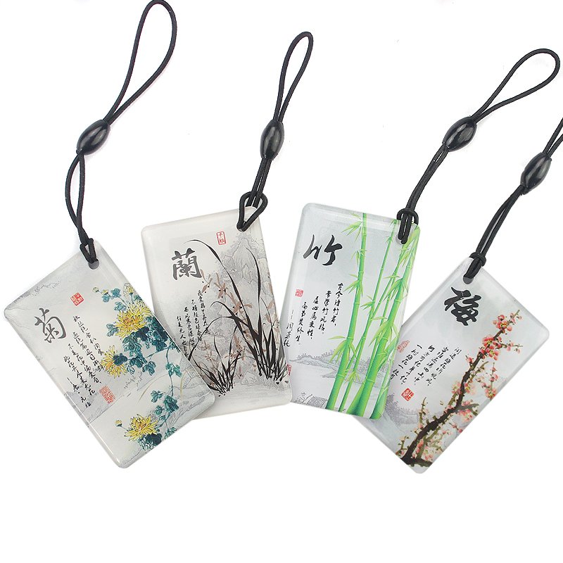 RFID 13.56Mhz access control key M1 chip label card waterproof glue type package read-only key 1pcs