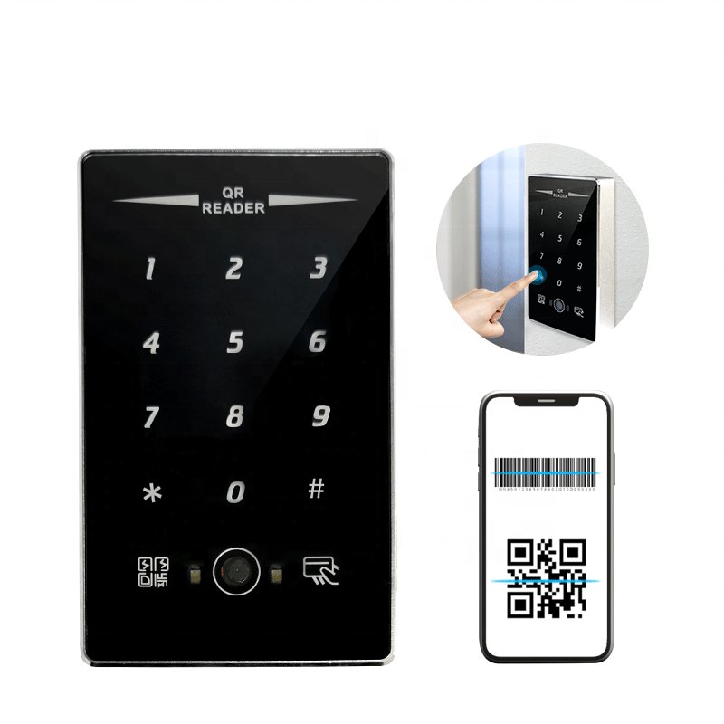 Metal Card Reader IP68 Waterproof Touch Keypad EM4100 ID 125Khz RS232/485 RFID Dynamic QR Code Scanner Access Control Reader
