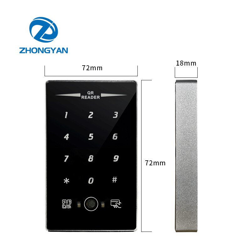 Metal Card Reader IP68 Waterproof Touch Keypad EM4100 ID 125Khz RS232/485 RFID Dynamic QR Code Scanner Access Control Reader