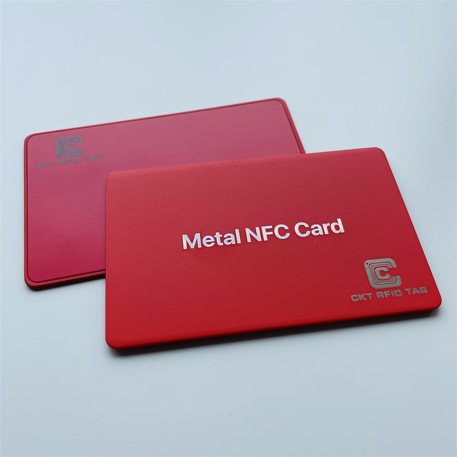 Custom Hybrid Metal Card Digital Business Cards Laser Engraved Premium NFC Smart Red Card TAG213 216
