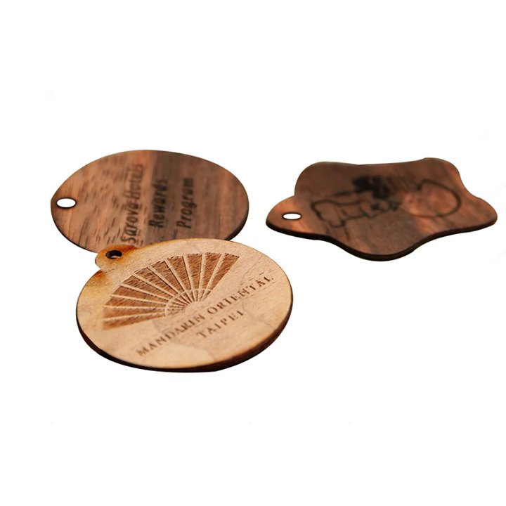 Blank Wood Name Tag contactless Eco friendly wooden RFID NFC card for access control hotel card