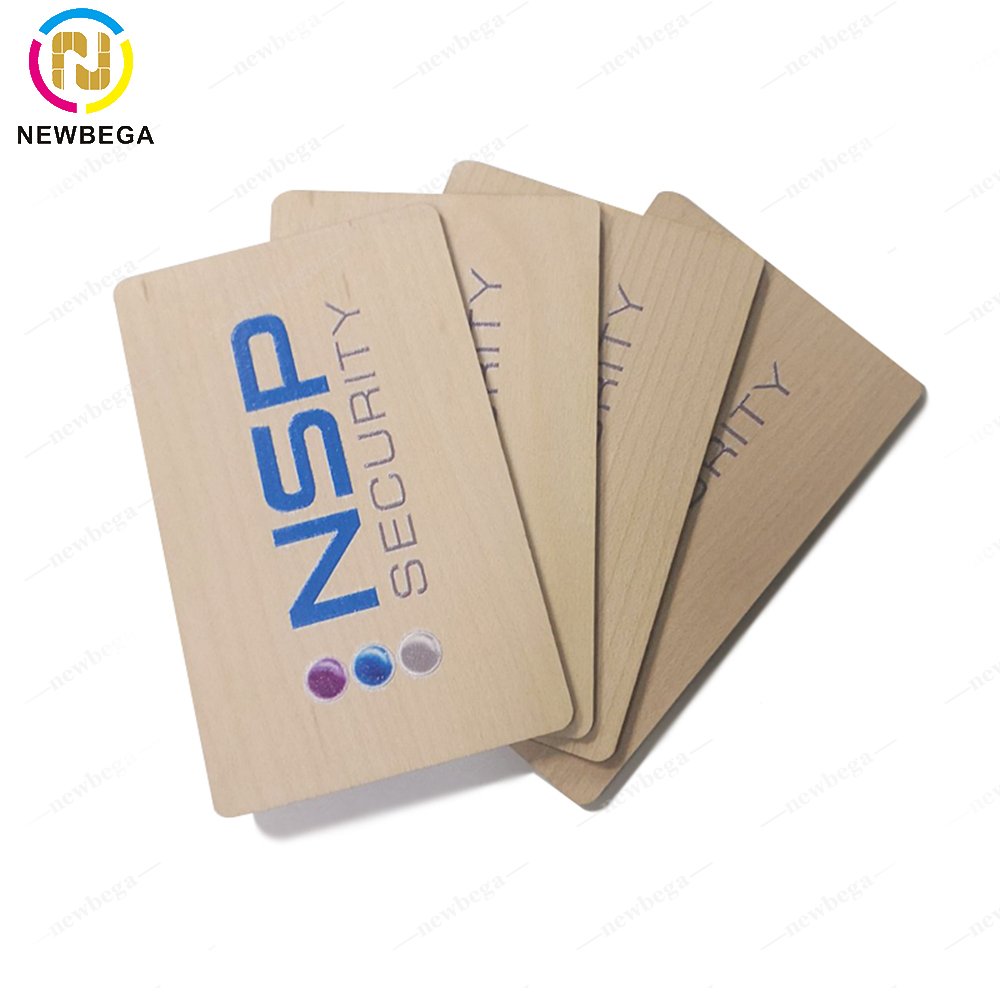 Blank Wood Name Tag contactless Eco friendly wooden RFID NFC card for access control hotel card